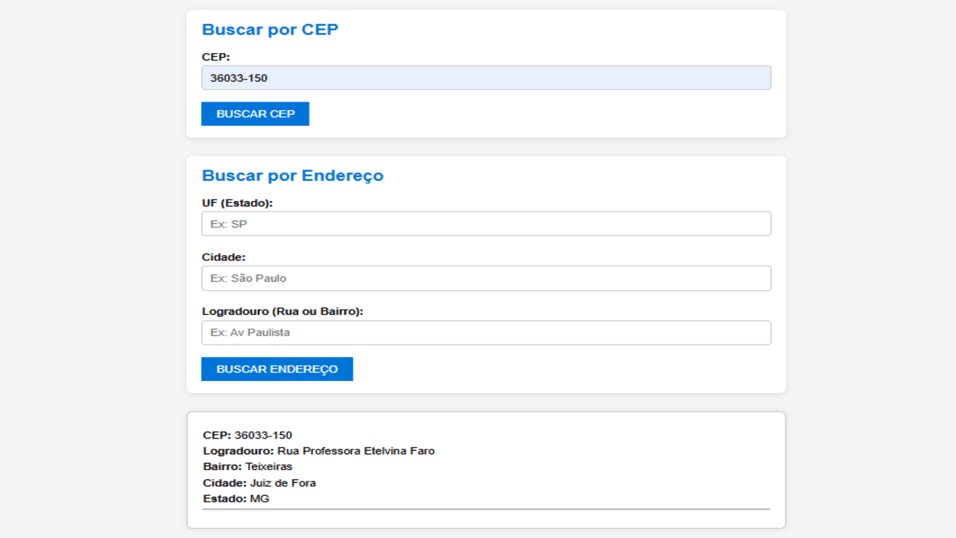 Consulta de CEP
